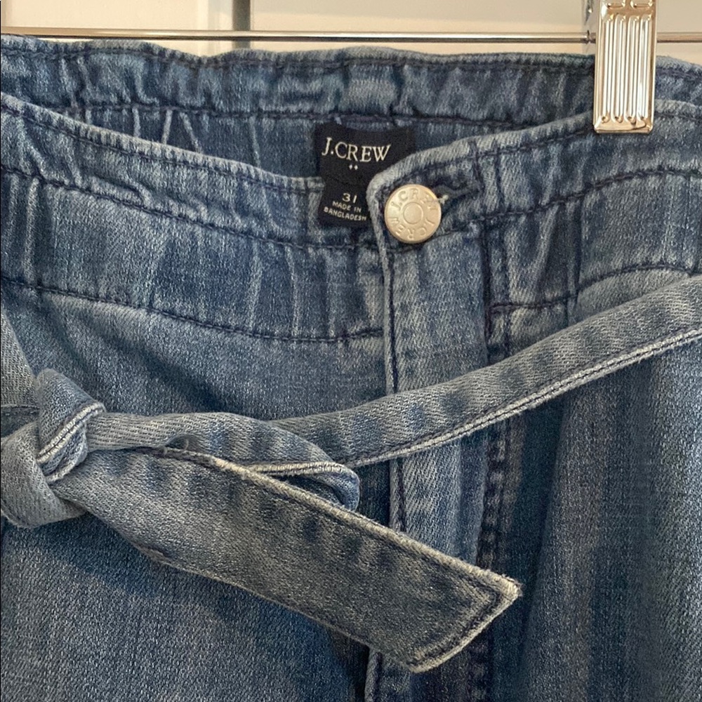 JCrew Highwasted Denim Wide-Leg Pants 31
